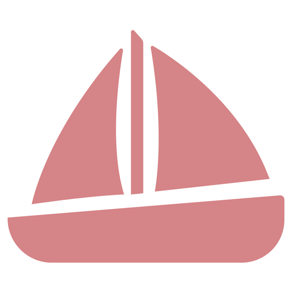 Icône de bateau qui vogue, représentant la formule Confort - un accompagnement fluide et régulier pour les professionnelles de santé